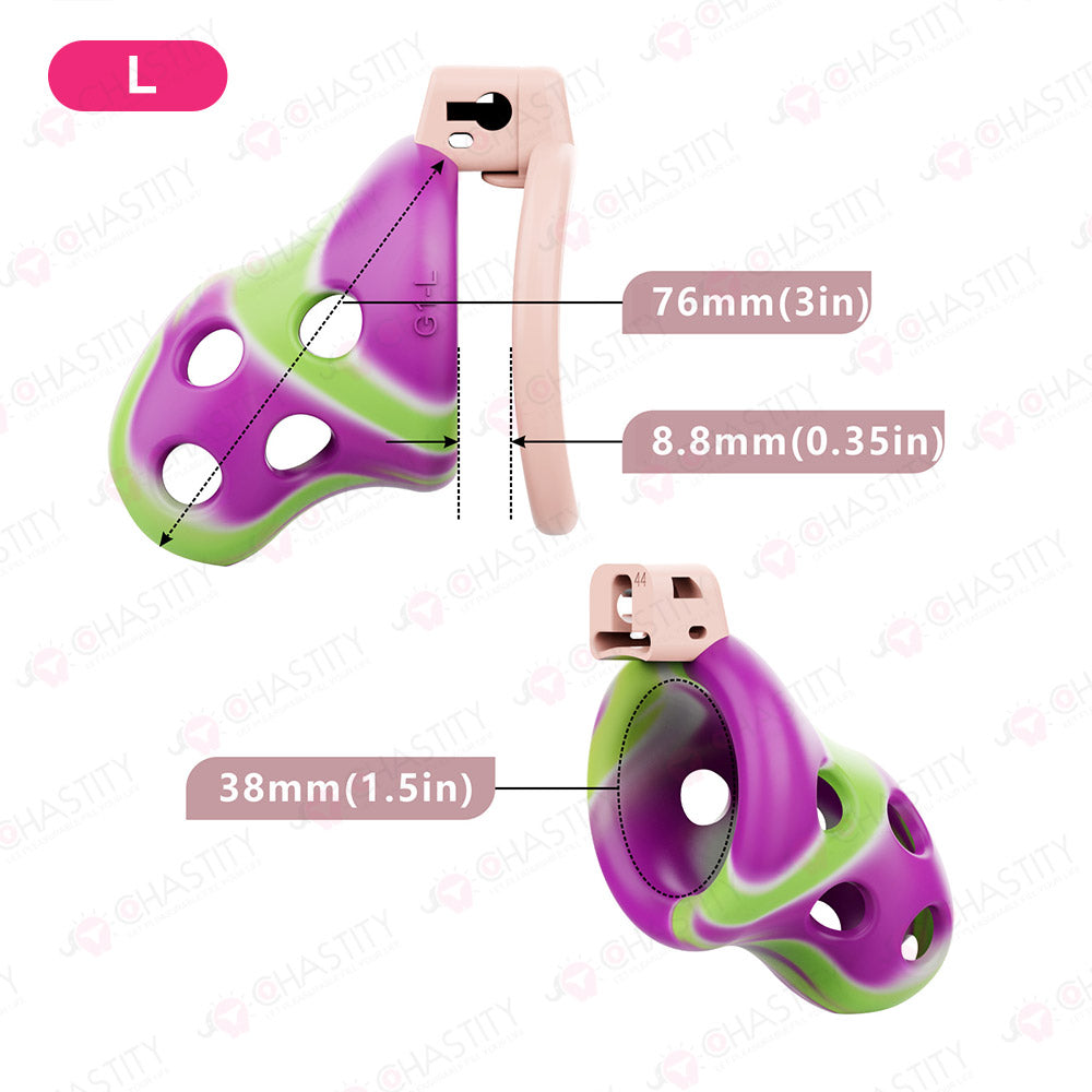Silicone Rainbow Chastity Cage