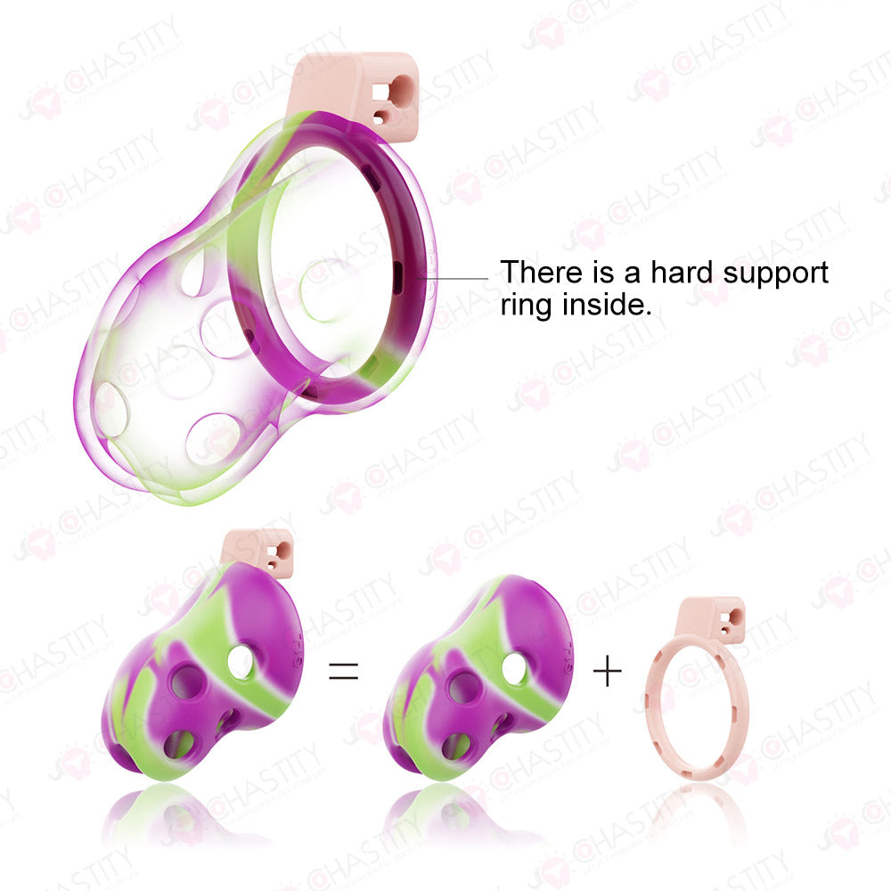 Silicone Rainbow Chastity Cage