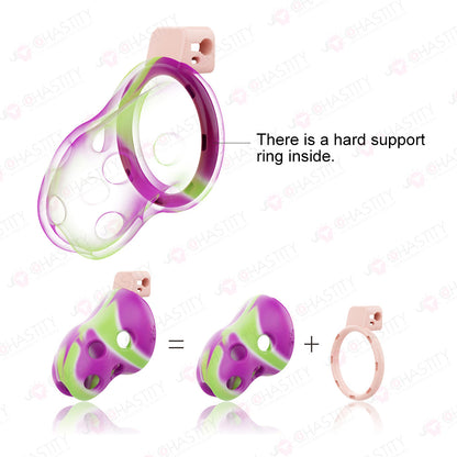 Silicone Rainbow Chastity Cage