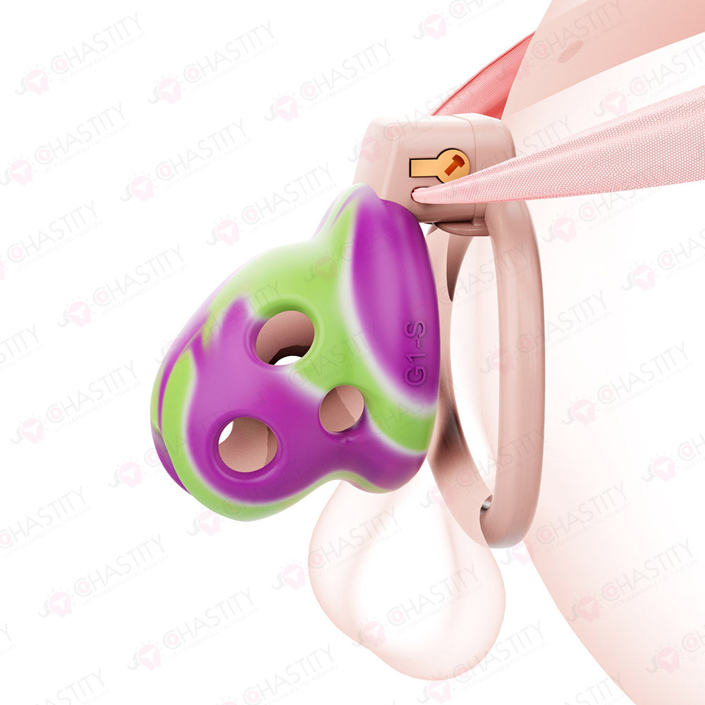 Silicone Rainbow Chastity Cage