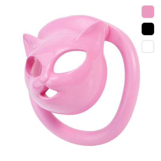 Sissy Catwoman Mask Kinky Party Chastity Cage