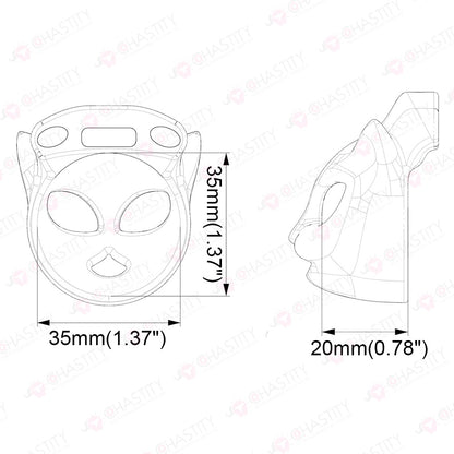 Sissy Catwoman Mask Kinky Party Chastity Cage