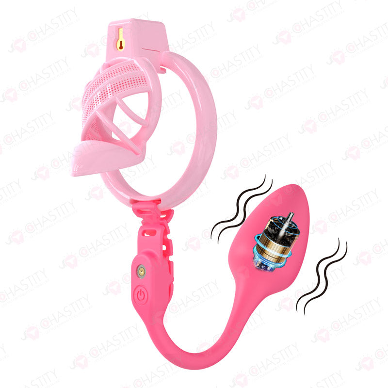 Sissy High Heels Chastity Cage With Remote Controlled Vbrating Butt Pl MChastity Sissy High Heels Chastity Cage With Remote Controlled Vbrating Butt Pl MChastity