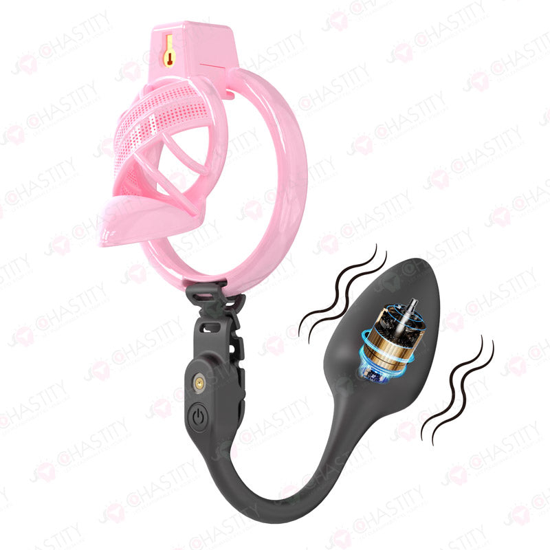 Sissy High Heels Chastity Cage With Remote Controlled Vbrating Butt Pl MChastity Sissy High Heels Chastity Cage With Remote Controlled Vbrating Butt Pl MChastity