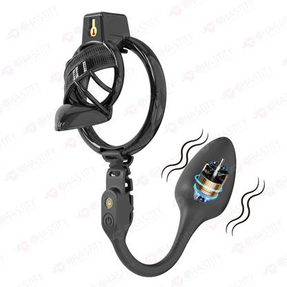 Sissy High Heels Chastity Cage With App Controlled Vbrating Butt Plug