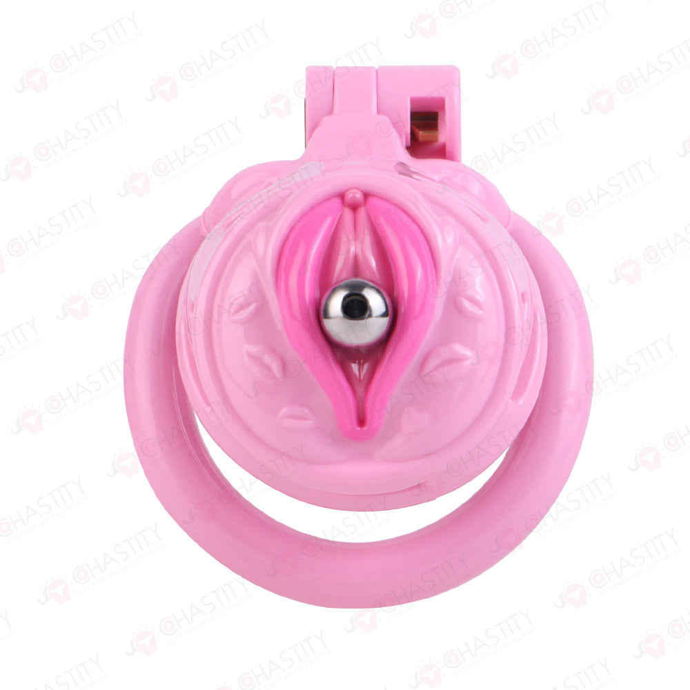 Sissy Manhood Caught In Chastity (Vulva Shape)