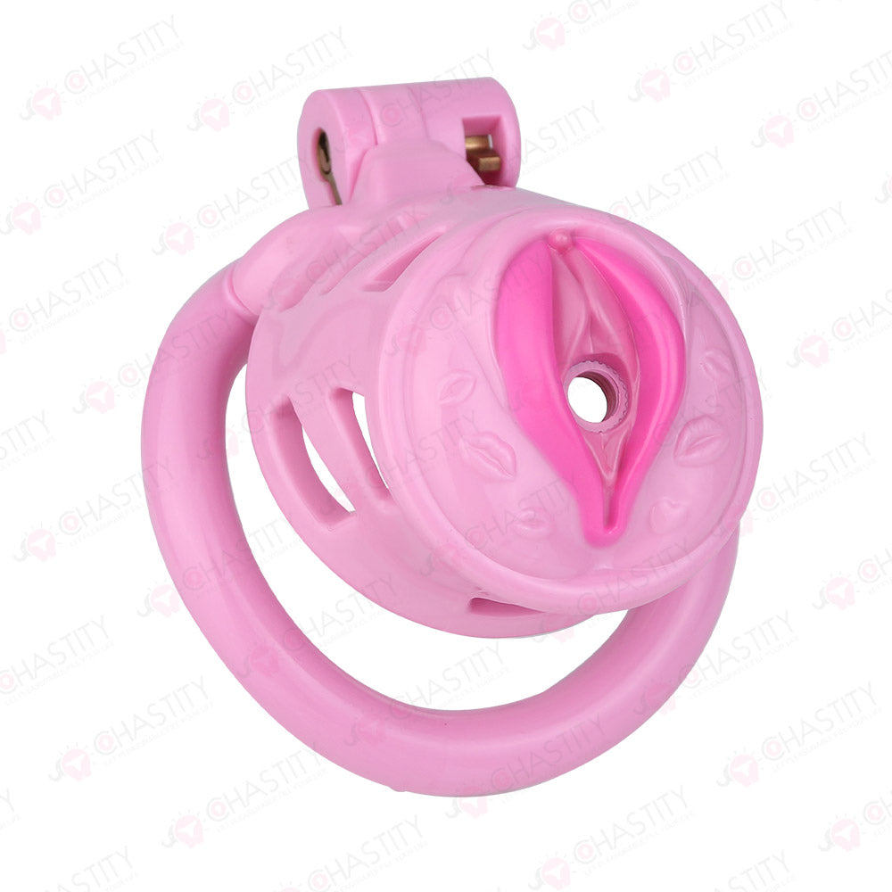 Sissy Manhood Caught In Chastity (Vulva Shape)