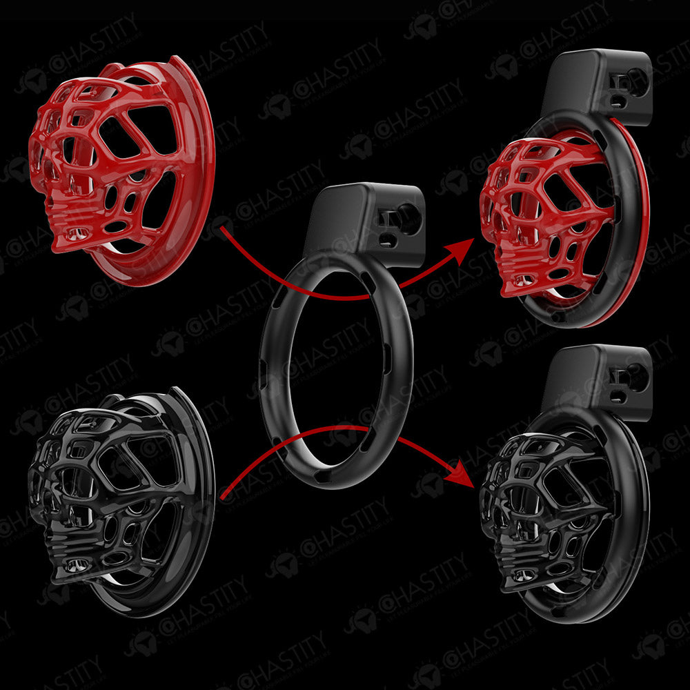 Skull Chastity Dungeon With 6 Rings