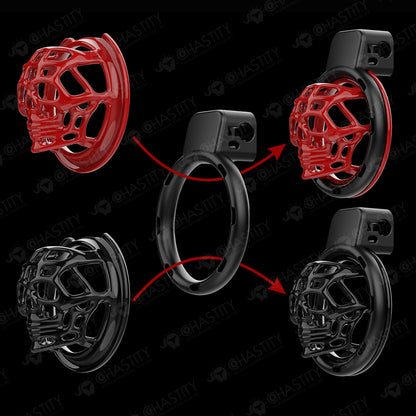 Skull Chastity Dungeon With 6 Rings