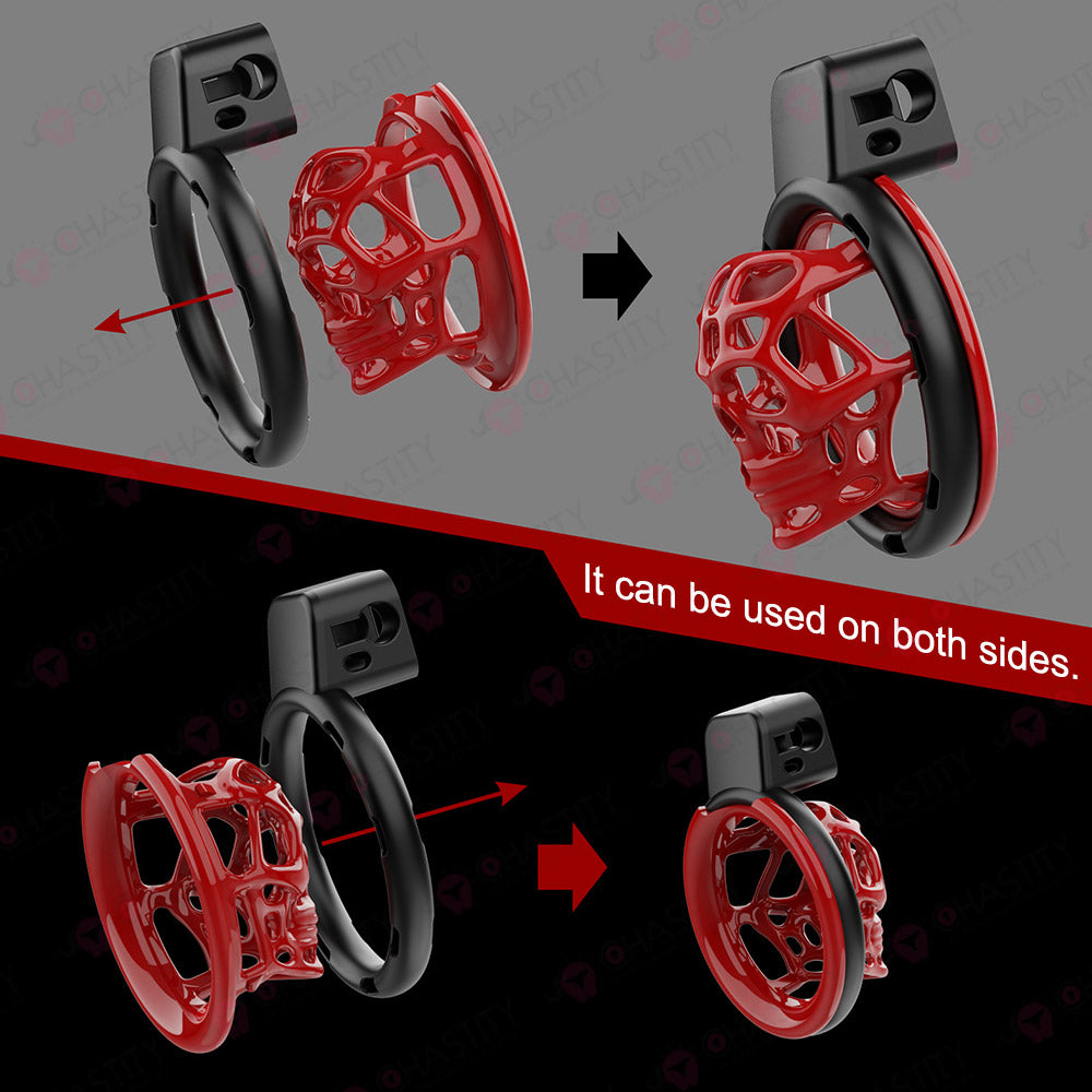 Skull Chastity Dungeon With 6 Rings