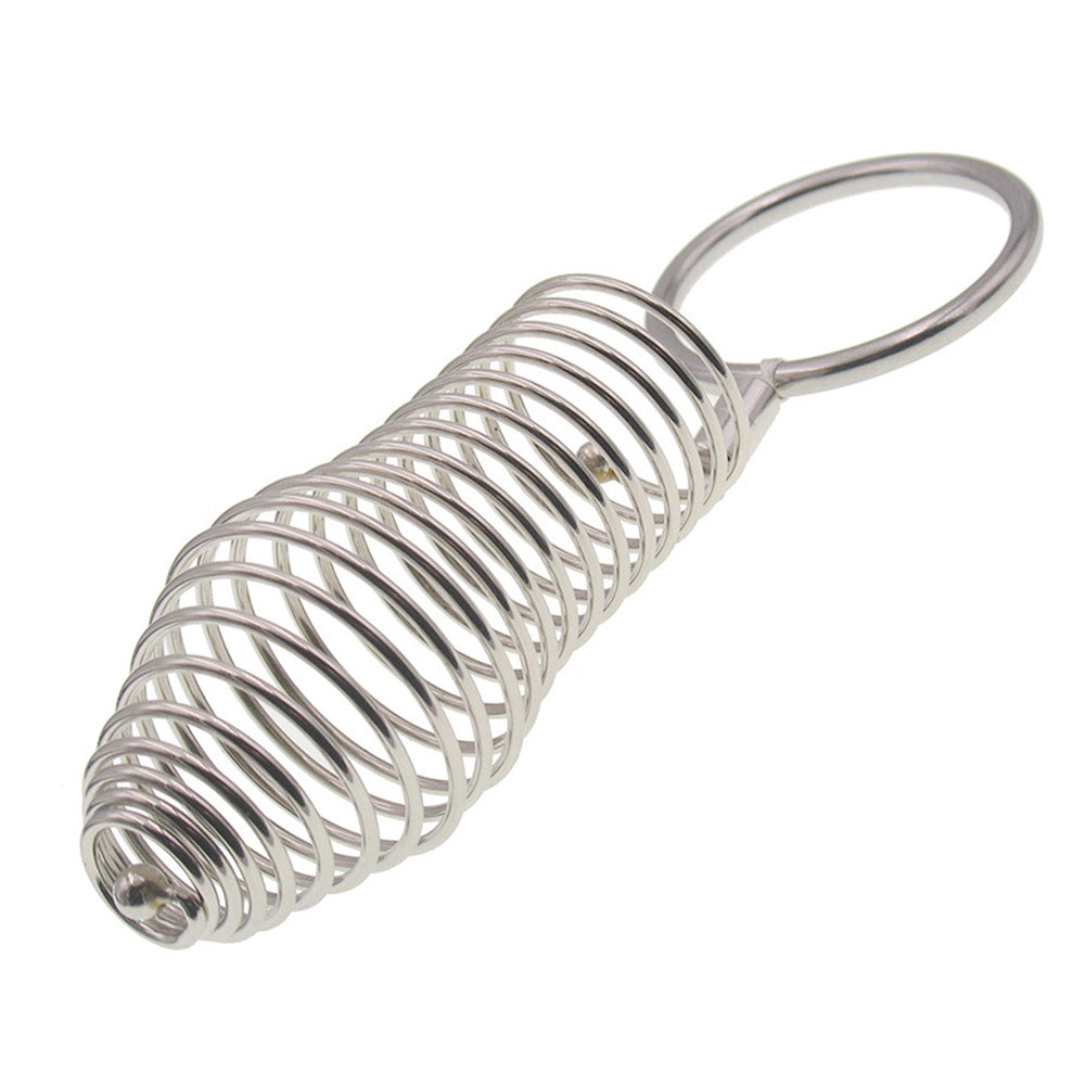 Stainless Steel Spiral Penis Cuff With Penis Ring