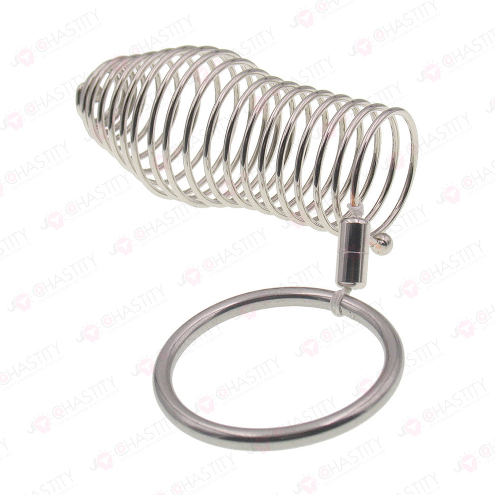 Stainless Steel Spiral Penis Cuff With Penis Ring