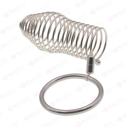 Stainless Steel Spiral Penis Cuff With Penis Ring