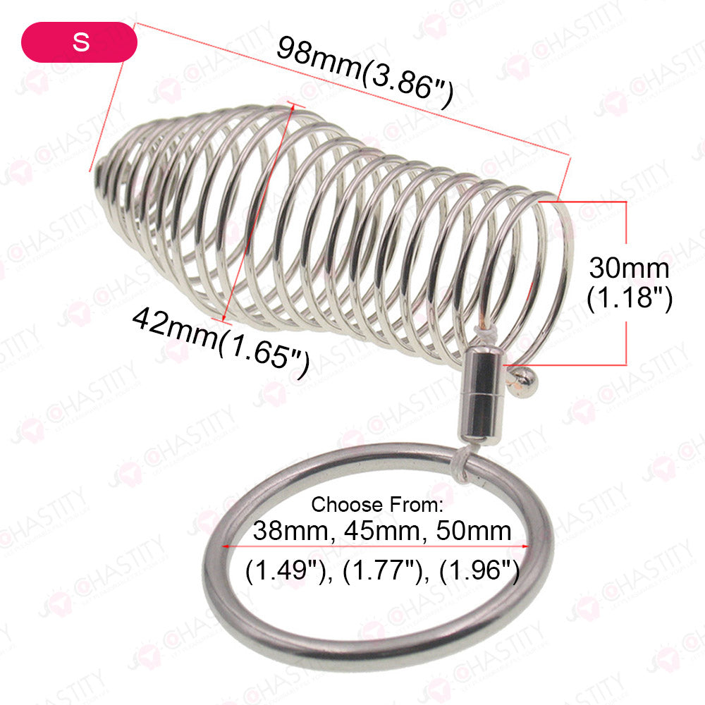 Stainless Steel Spiral Penis Cuff With Penis Ring