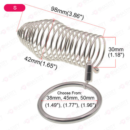 Stainless Steel Spiral Penis Cuff With Penis Ring