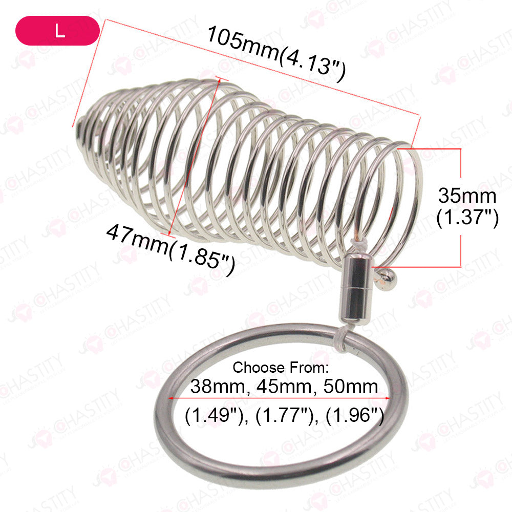 Stainless Steel Spiral Penis Cuff With Penis Ring