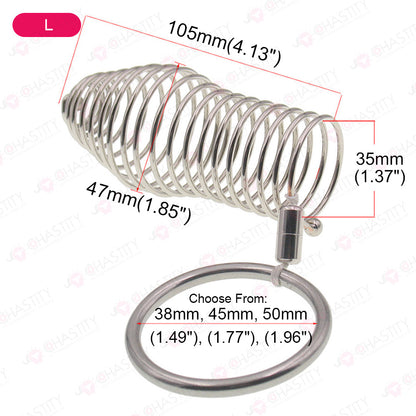 Stainless Steel Spiral Penis Cuff With Penis Ring