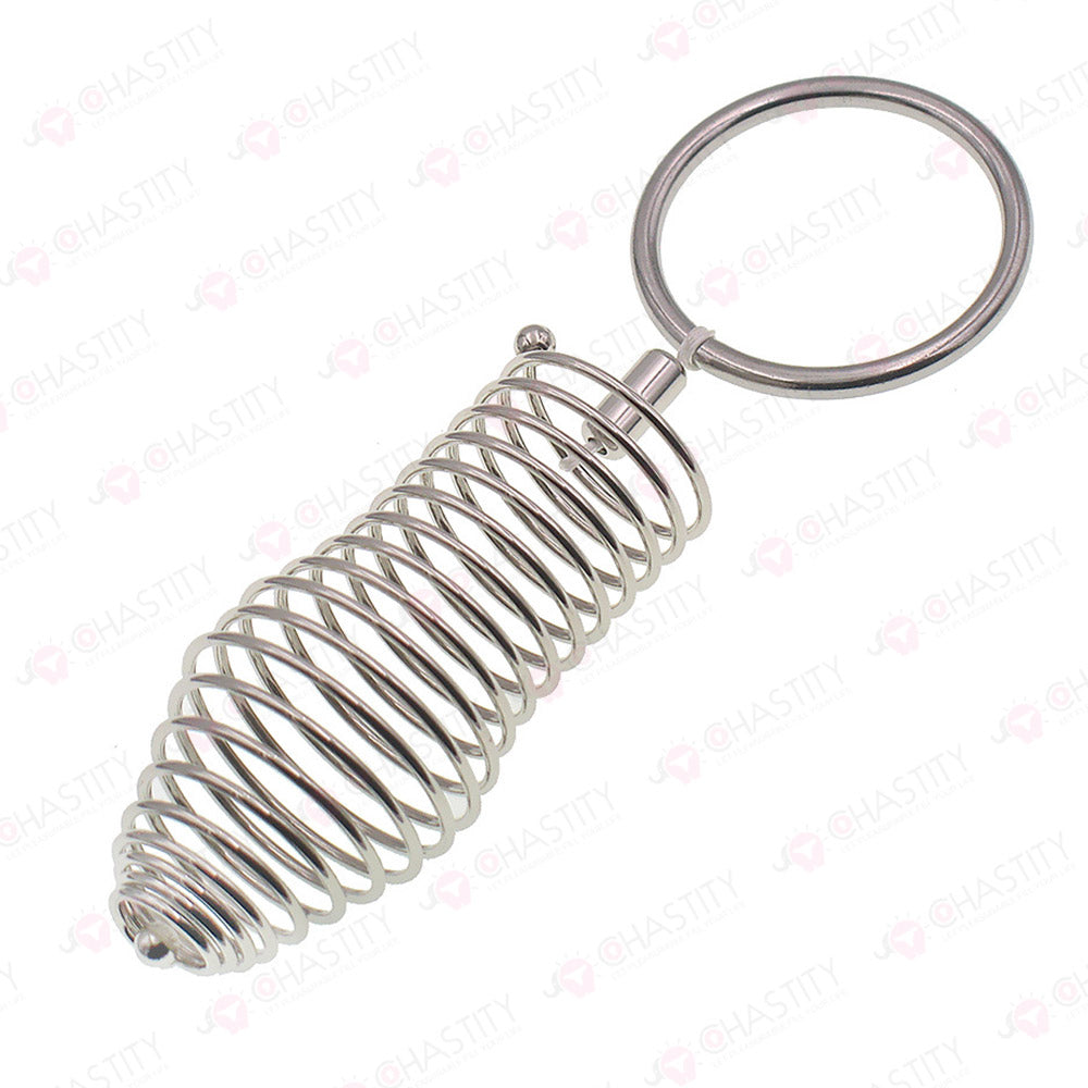 Stainless Steel Spiral Penis Cuff With Penis Ring