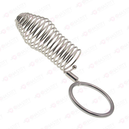 Stainless Steel Spiral Penis Cuff With Penis Ring
