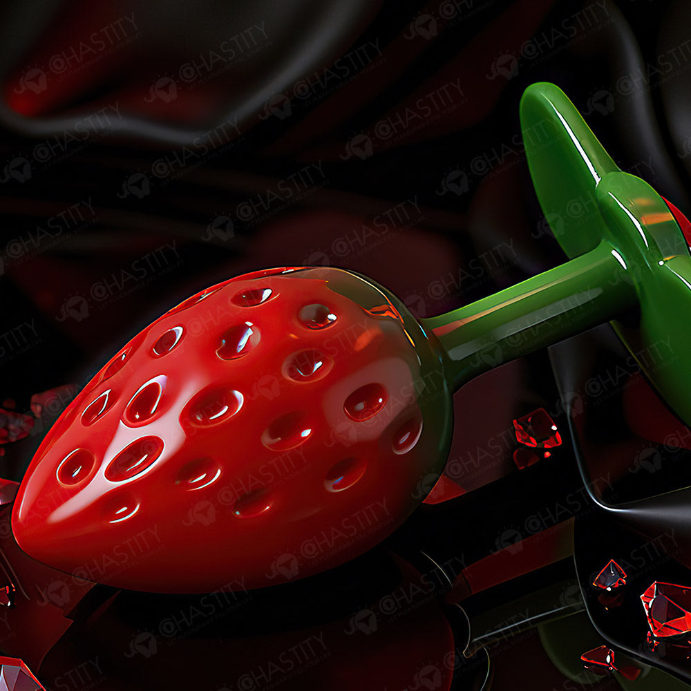 LOCKINK Strawberry Butt Plug With Gemstone MChastity LOCKINK Strawberry Butt Plug With Gemstone MChastity