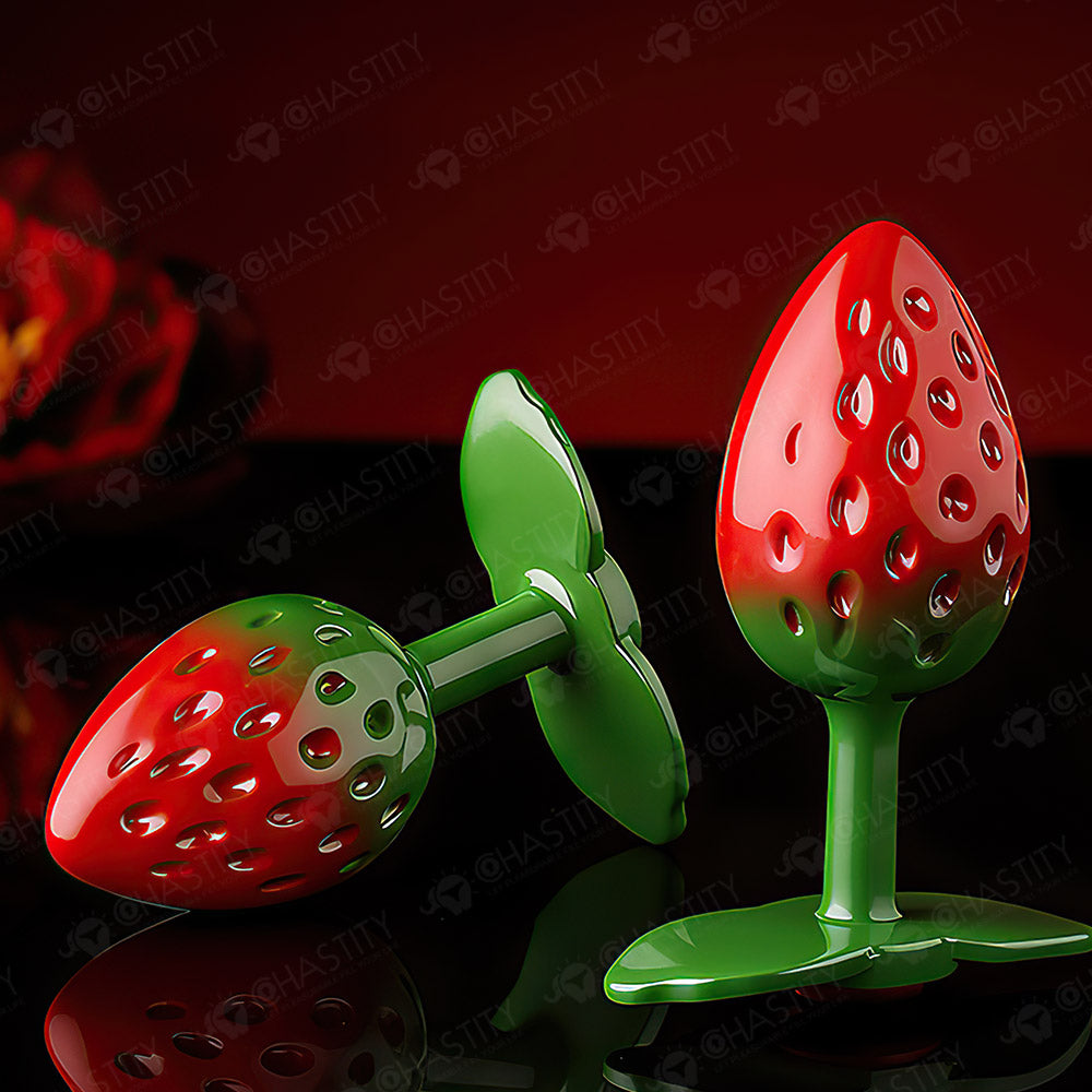 LOCKINK Strawberry Butt Plug With Gemstone MChastity LOCKINK Strawberry Butt Plug With Gemstone MChastity