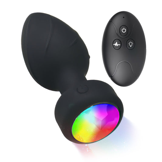 Vibrating Rainbow Light Up Butt Plug