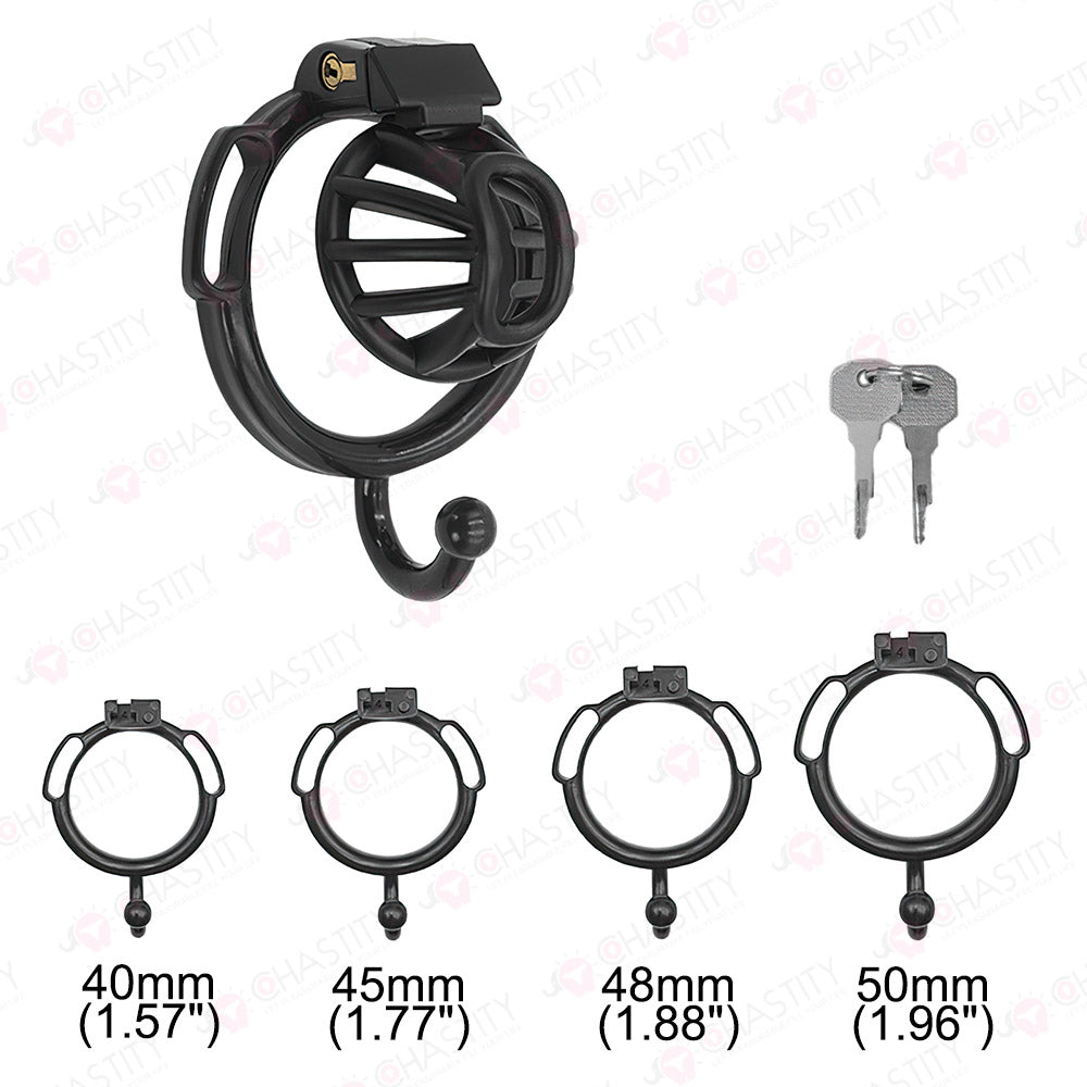 Wearable Ring With Hook Narrow Chastity Cage