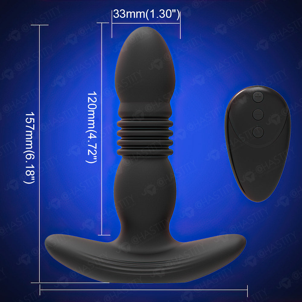 Wireless Remote Vibrating & Telescopic Butt Plug MChastity Wireless Remote Vibrating & Telescopic Butt Plug MChastity