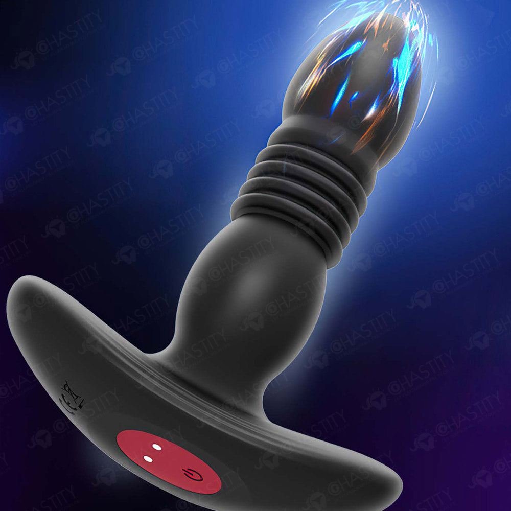 Wireless Remote Vibrating & Telescopic Butt Plug MChastity Wireless Remote Vibrating & Telescopic Butt Plug MChastity