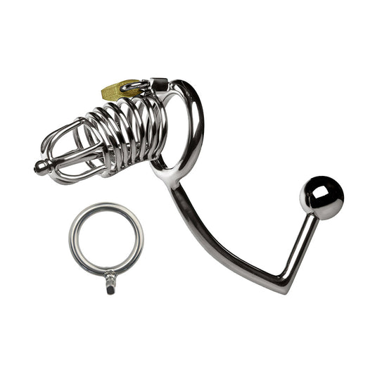 chastity cage with anal hook