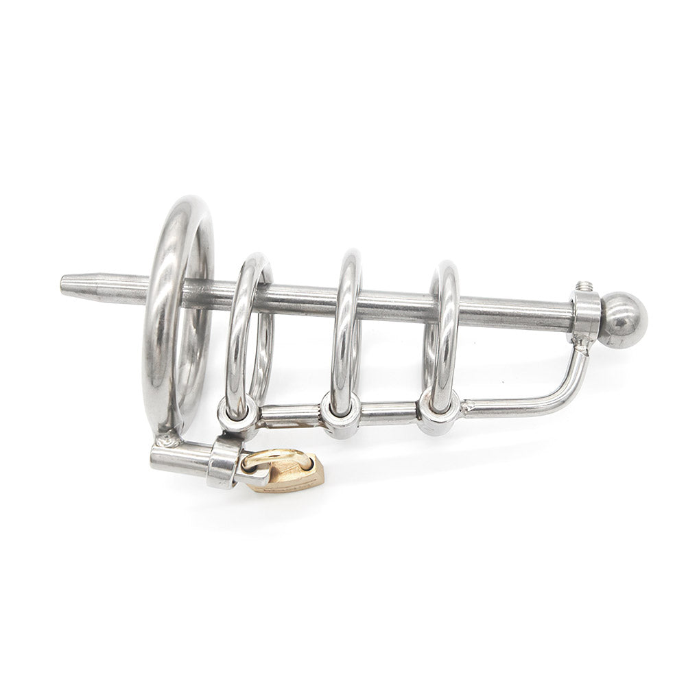 chastity cage with urethral plug