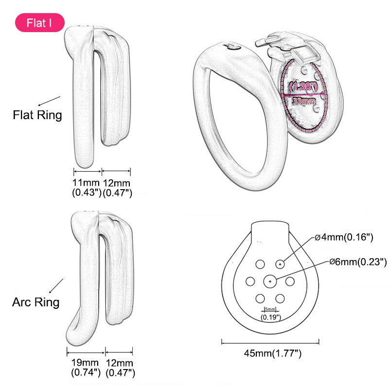 Flat Pink Chastity Lock