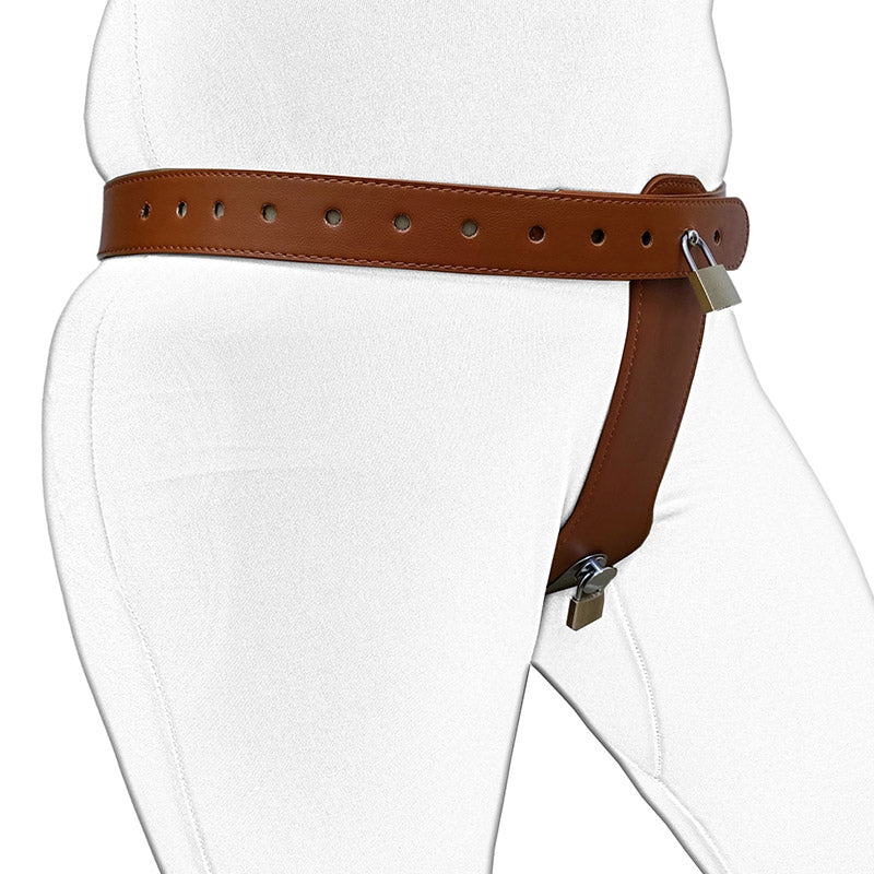 Leather Female Lockable Chastity Belt