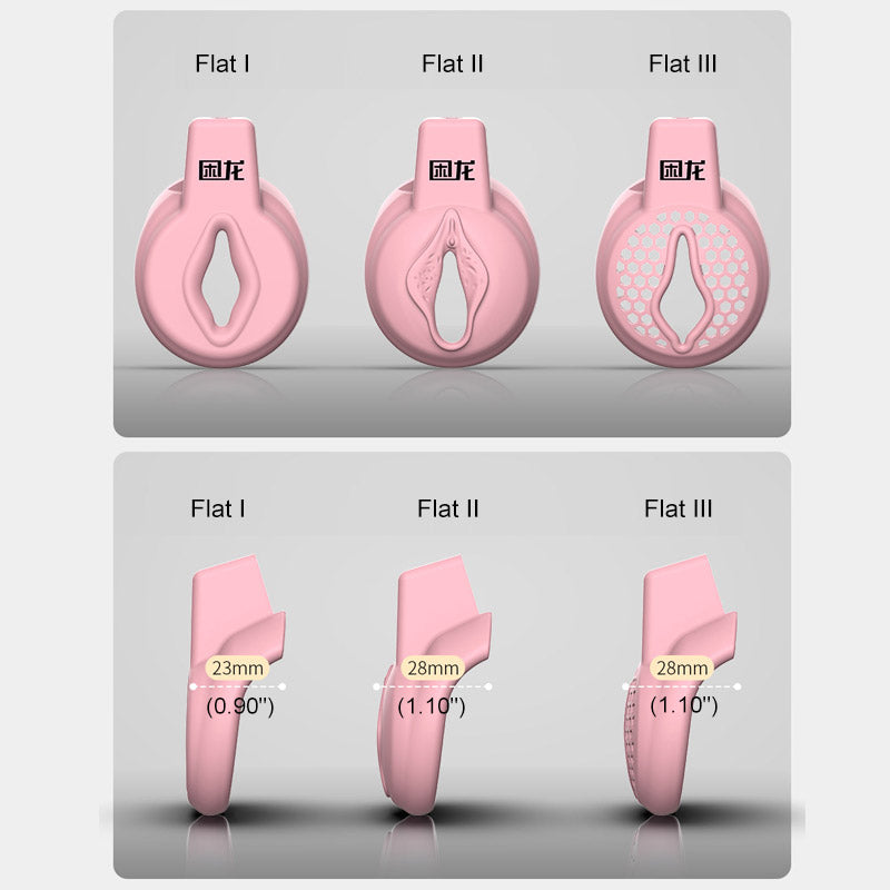 JEUSN Pink Flat Chastity Cage