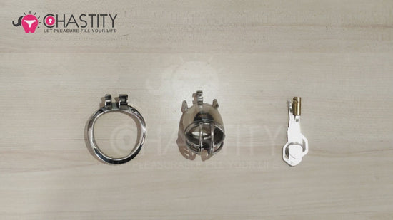 steel male chastity cage video