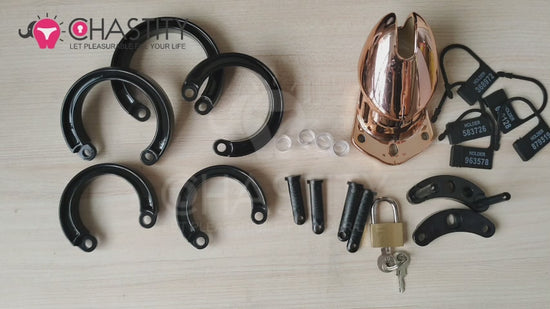 rose gold chastity cage video