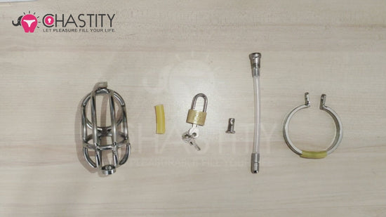 chastity cage with urethral tube video