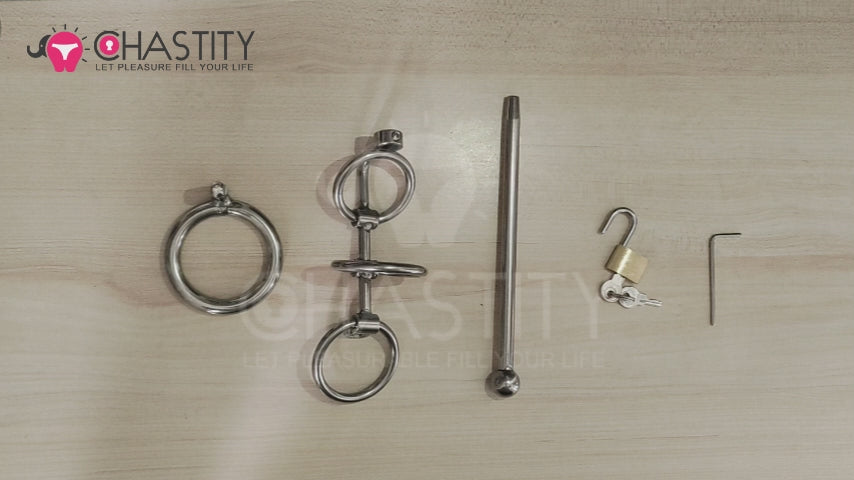 Chastity Cage With Urethral Sound Video