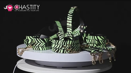 Zebra Glow In The Dark Bondage Set Video