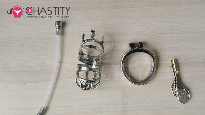 stainless steel chastity device video