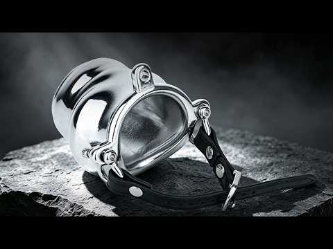 Metal Cock Support Chastity Ring with Leash Video