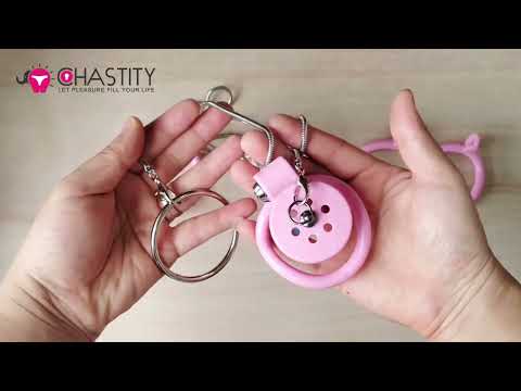 BDSM Flat Bondage Chastity Cage With Leash Video