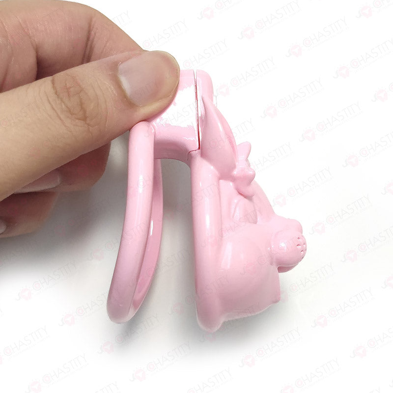 Rabbit Chastity Cage With 5 Rings