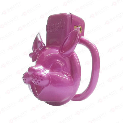 Rabbit Chastity Cage With 5 Rings