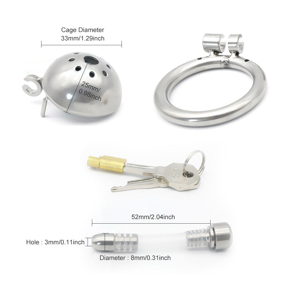 small steel chastity cage