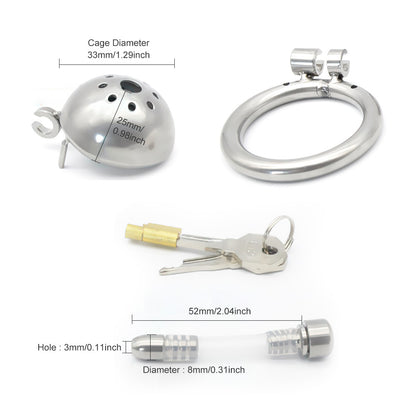 small steel chastity cage