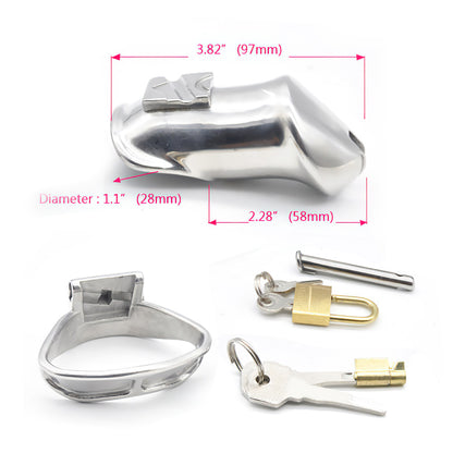 stainless steel long chastity device